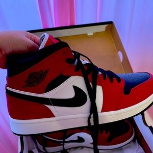 Jordan Air Mid 1 black red white shoes